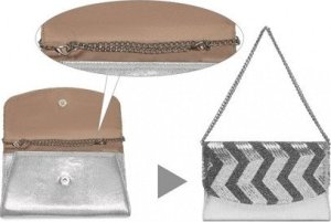 Accessorize Me Błyszcząca Torebka z Cekinami Srebrna Loveti 6