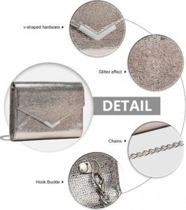 Accessorize Me Szara Metaliczna Kopertówka Wieczorowa Vila 4