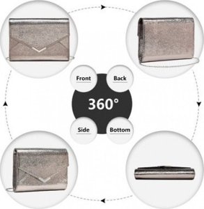 Accessorize Me Szara Metaliczna Kopertówka Wieczorowa Vila 5