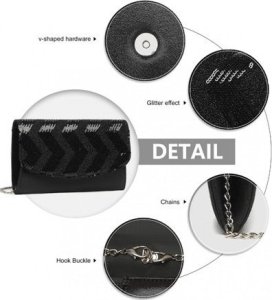 Accessorize Me Błyszcząca Torebka z Cekinami Czarna Loveti 5