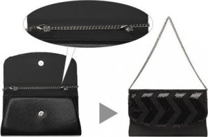 Accessorize Me Błyszcząca Torebka z Cekinami Czarna Loveti 7