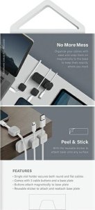 Podstawka Uniq UNIQ Pod Mag magnetyczny organizer do kabli + baza szary/chalk grey 5