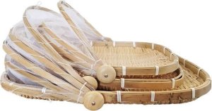 MPLCo Zestaw 3 szt Taca ratanowa z Moskieterą Ogrodowa 2