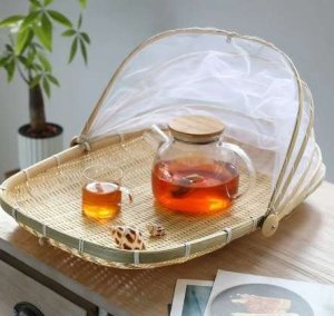 MPLCo Zestaw 3 szt Taca ratanowa z Moskieterą Ogrodowa 7