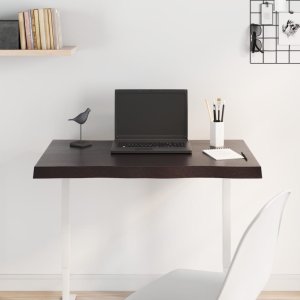 vidaXL vidaXL Blat, ciemnobrązowy 80x60x(2-4) cm drewno z naturalną krawędzią 3