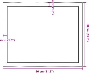 vidaXL vidaXL Blat, ciemnobrązowy 80x60x(2-4) cm drewno z naturalną krawędzią 10