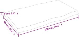 vidaXL vidaXL Blat ciemnobrązowy 100x60x(2-6) cm drewno z naturalną krawędzią 9