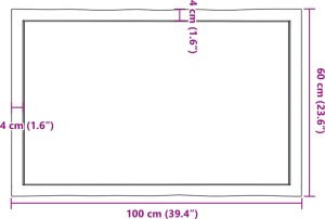 vidaXL vidaXL Blat ciemnobrązowy 100x60x(2-6) cm drewno z naturalną krawędzią 10