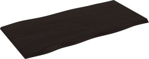 vidaXL vidaXL Blat stołu, ciemnobrązowy 100x50x2 cm dąb z naturalną krawędzią 4