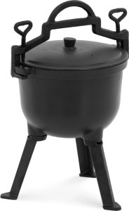 Royal Catering Kociołek garnek żeliwny emaliowany myśliwski z pokrywką nad ognisko 4 l Kociołek garnek żeliwny emaliowany myśliwski z pokrywką nad ognisko 4 l 2