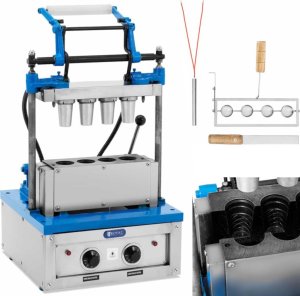 Royal Catering Waflownica maszyna do wypieku wafli rożków na lody 100-120 wafli / godz. 55 x 70 mm 1