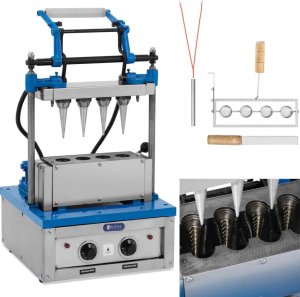 Royal Catering Waflownica maszyna do wypieku wafli rożków na lody 100-120 wafli / godz. 47 x 112 mm 1