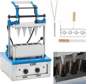 Royal Catering Waflownica maszyna do wypieku wafli rożków do lodów 4200 W 100-120 szt./godz. 1