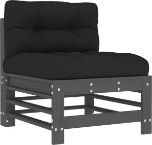 vidaXL vidaXL 7-cz. zestaw wypoczynkowy do ogrodu, poduszki, szary, drewno 4