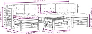 vidaXL vidaXL 7-cz. zestaw wypoczynkowy do ogrodu, poduszki, szary, drewno 9