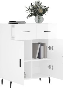 vidaXL vidaXL Szafka, biała, połysk, 69,5x34x90 cm, materiał drewnopochodny 4