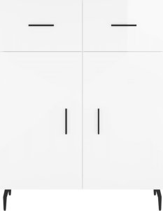 vidaXL vidaXL Szafka, biała, połysk, 69,5x34x90 cm, materiał drewnopochodny 6