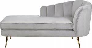 Beliani Szezlong welurowy prawostronny szary ALLIER 11