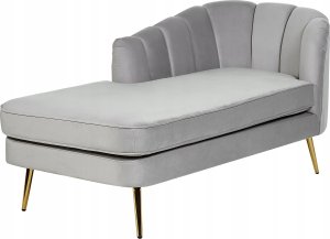 Beliani Szezlong welurowy prawostronny szary ALLIER 13