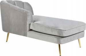 Beliani Szezlong welurowy prawostronny szary ALLIER 14