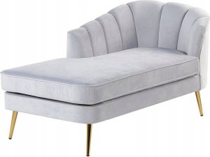 Beliani Szezlong welurowy prawostronny szary ALLIER 3