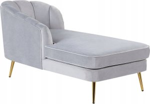 Beliani Szezlong welurowy prawostronny szary ALLIER 4