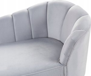 Beliani Szezlong welurowy prawostronny szary ALLIER 6