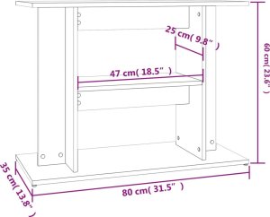 vidaXL vidaXL Szafka pod akwarium, szarość betonu, 80x35x60 cm 8