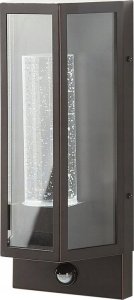 Kinkiet Beliani Lampa ścienna zewnętrzna LED z czujnikiem ruchu brązowa FRUID 6