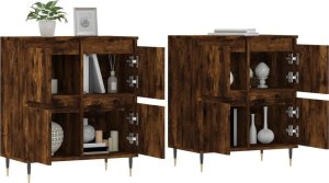 vidaXL vidaXL Szafki, 2 szt., przydymiony dąb, materiał drewnopochodny 3