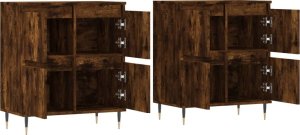 vidaXL vidaXL Szafki, 2 szt., przydymiony dąb, materiał drewnopochodny 4