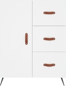 vidaXL vidaXL Witrynka, biała, 69,5x34x180 cm, materiał drewnopochodny 8