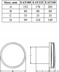 Europlast EXHAUST VENTILATOR EAT125 D125 MM 5