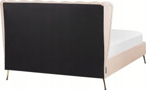 Beliani Łóżko welurowe 140 x 200 cm z portem USB beżowe MIRIBEL 3