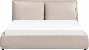 Beliani Łóżko z pojemnikiem welurowe 180 x 200 cm beżowe BAJONNA 4