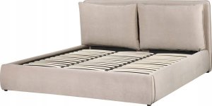 Beliani Łóżko z pojemnikiem welurowe 180 x 200 cm beżowe BAJONNA 5