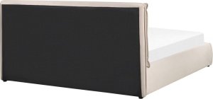 Beliani Łóżko z pojemnikiem welurowe 180 x 200 cm beżowe BAJONNA 6