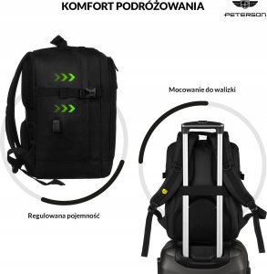 Plecak turystyczny Peterson Podróżny, Wodoodporny Plecak Z Miejscem Na Laptopa 19