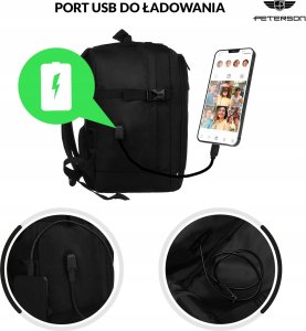 Plecak turystyczny Peterson Podróżny, Wodoodporny Plecak Z Miejscem Na Laptopa 4
