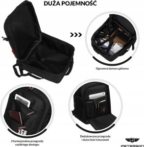 Plecak turystyczny Peterson Podróżny, Wodoodporny Plecak Z Miejscem Na Laptopa 6