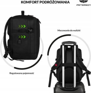 Plecak turystyczny Peterson Podróżny, Wodoodporny Plecak Z Poliestru Z Miejscem Na Laptopa 3