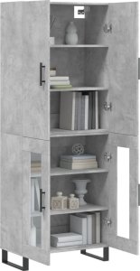 vidaXL vidaXL Witrynka, szarość betonu 69,5x34x180 cm materiał drewnopochodny 3