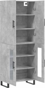 vidaXL vidaXL Witrynka, szarość betonu 69,5x34x180 cm materiał drewnopochodny 4