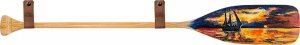 John Paddle Pagaj John Paddle Ozdoba Malowany Obraz Statek 110 cm WZ1 ze skórzanymi poziomymi zawieszkami 110 cm 1