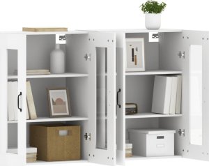 vidaXL vidaXL Wiszące szafki, 2 szt., białe, materiał drewnopochodny 4