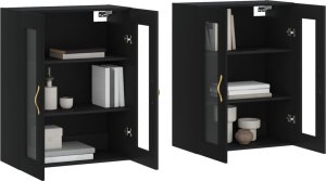 vidaXL vidaXL Wiszące szafki, 2 szt., czarne, materiał drewnopochodny 3