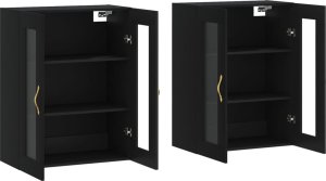 vidaXL vidaXL Wiszące szafki, 2 szt., czarne, materiał drewnopochodny 4