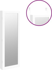 vidaXL vidaXL Szafka ścienna na biżuterię, z lustrem i LED, biała 9