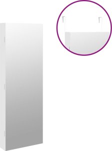 vidaXL vidaXL Szafka ścienna na biżuterię, z lustrem i LED, biała 9