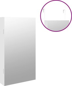 vidaXL vidaXL Szafka ścienna na biżuterię, z lustrem i LED, biała 9